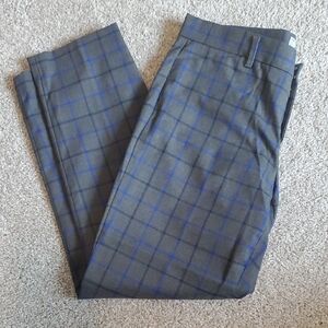 GAP Women's Gray and Blue Plaid Dress Pants